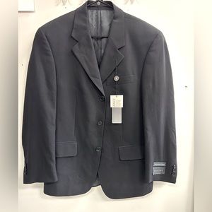 NWT MEN MANTLES BLAZER IN BLACK THREE BUTTONS LINED PURE WOOL size 38s